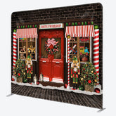 Lofaris Santas Workshop Merry Christmas Pillow Case Backdrop